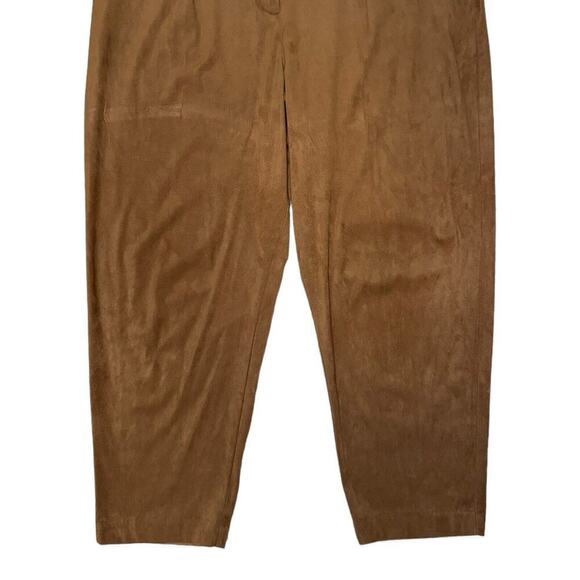 Calvin Klein Pants Women's 16 Camel Faux Suede High Rise Ankle Cropped - Picture 3 of 9